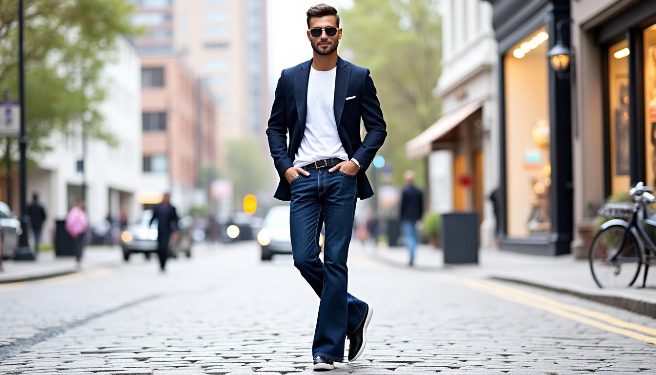 descubra as calças boca de sino para homens que combinam estilo retrô com um toque moderno, perfeitas para um visual único e cheio de personalidade.