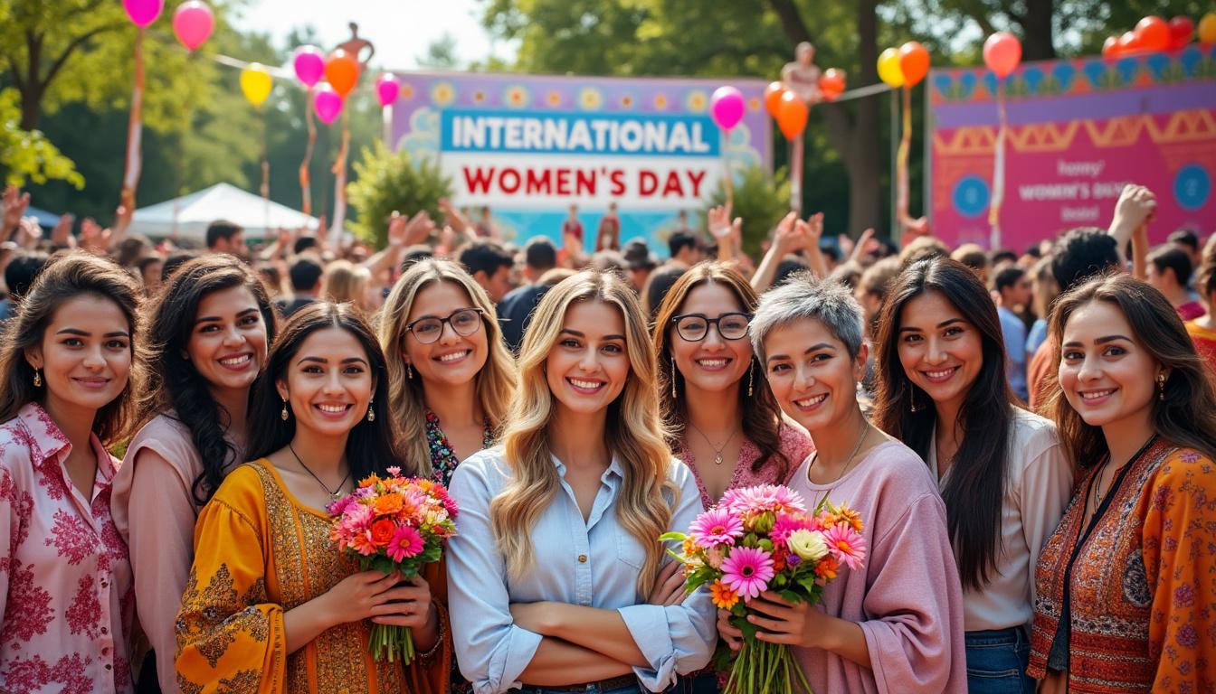 celebre o dia internacional da mulher reconhecendo o poder, a força e a inspiração das mulheres em todo o mundo.
