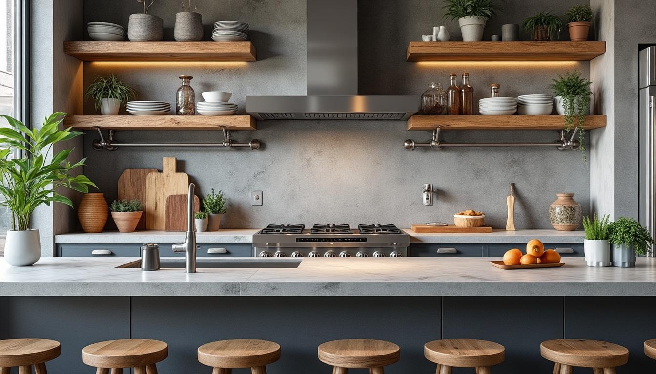 descubra como a cozinha de cimento oferece um estilo industrial moderno e durabilidade excepcional para transformar sua casa com praticidade e elegância.