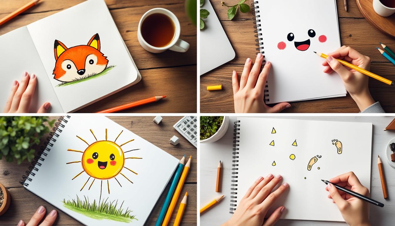 descubra desenhos fofos e simples perfeitos para todos os níveis de habilidade. ideal para iniciantes e artistas que querem melhorar suas técnicas de forma divertida e fácil.