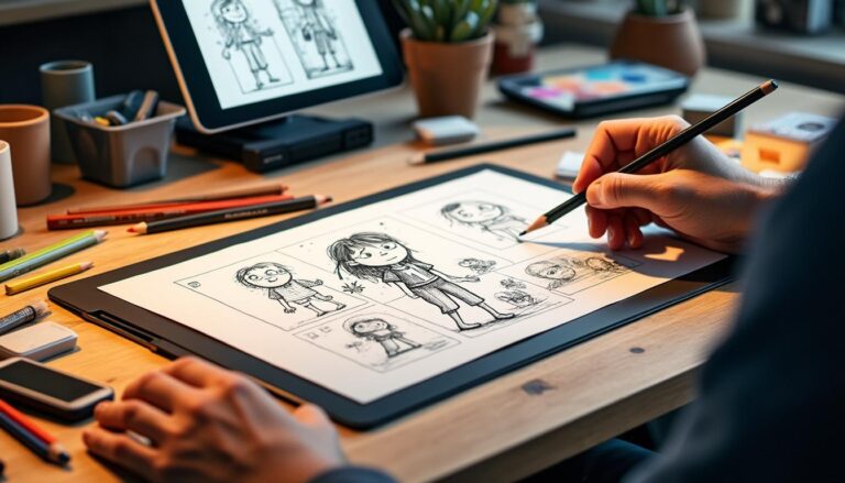 descubra como os esboços criativos para animação são o primeiro passo essencial para transformar suas ideias em imagens animadas vibrantes e envolventes.