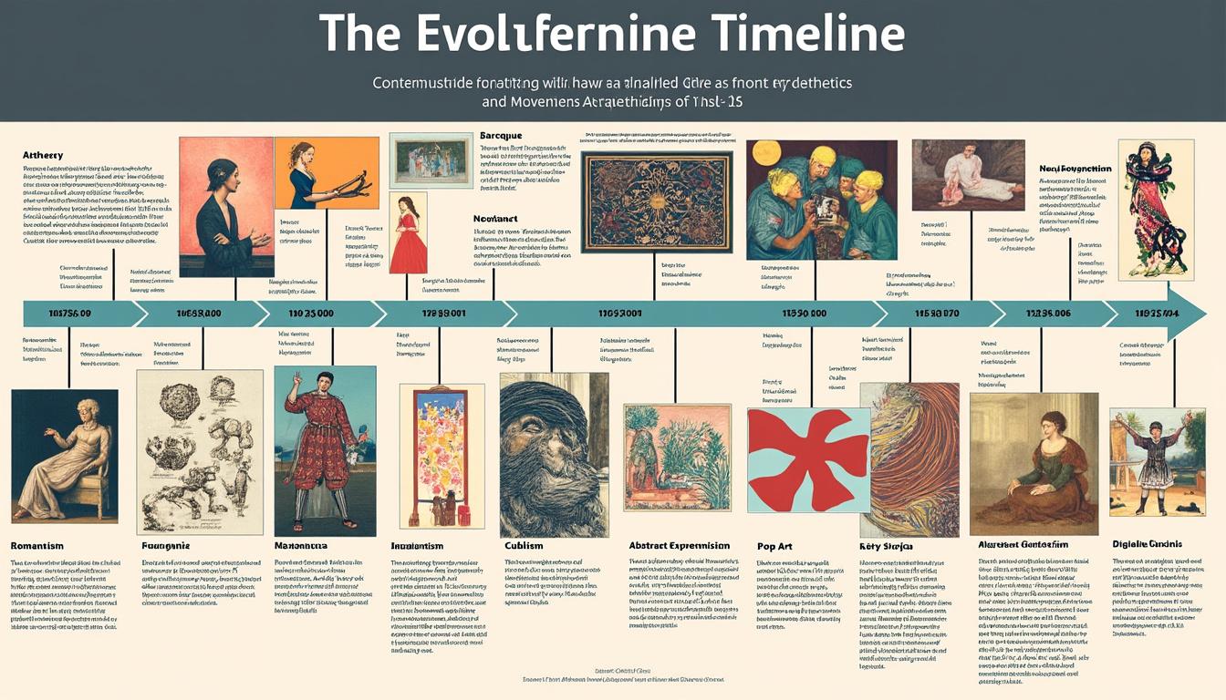 explore as linhas do tempo estéticas e embarque em uma viagem visual pelo tempo, descobrindo a evolução das tendências artísticas e culturais ao longo dos séculos.