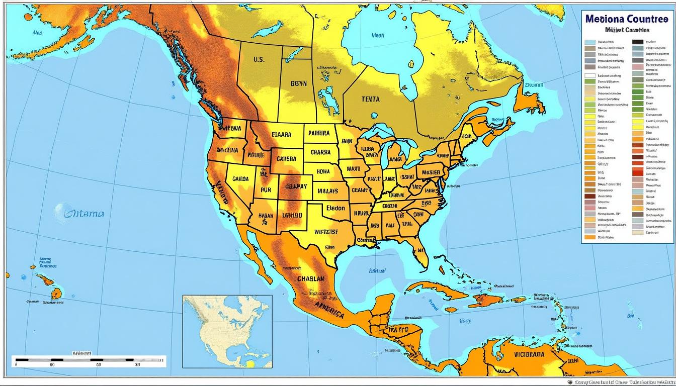 explore um mapa político detalhado da américa, oferecendo uma visão completa das nações do continente, suas fronteiras e características geopolíticas essenciais.