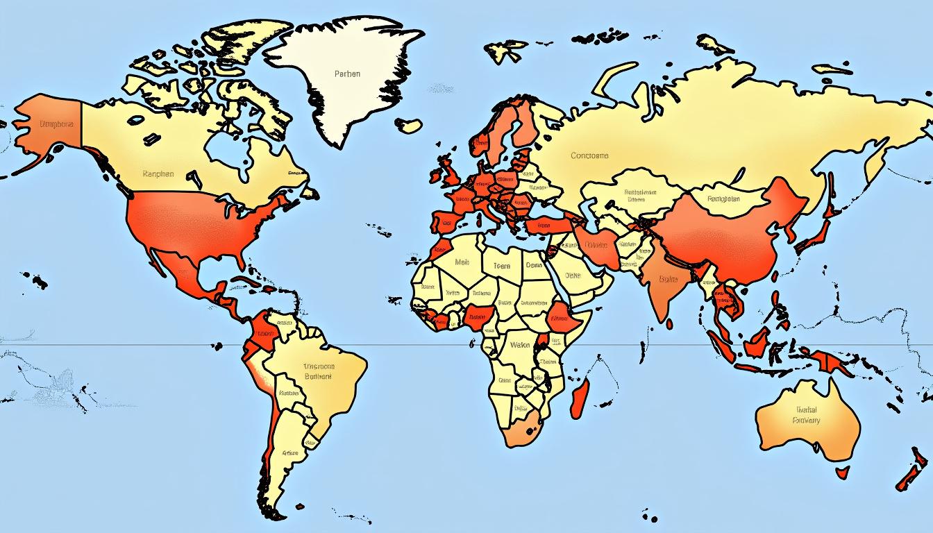 explore o mapa político do planisfério e descubra uma visão global detalhada das nações, suas fronteiras e localização geográfica em todo o mundo.