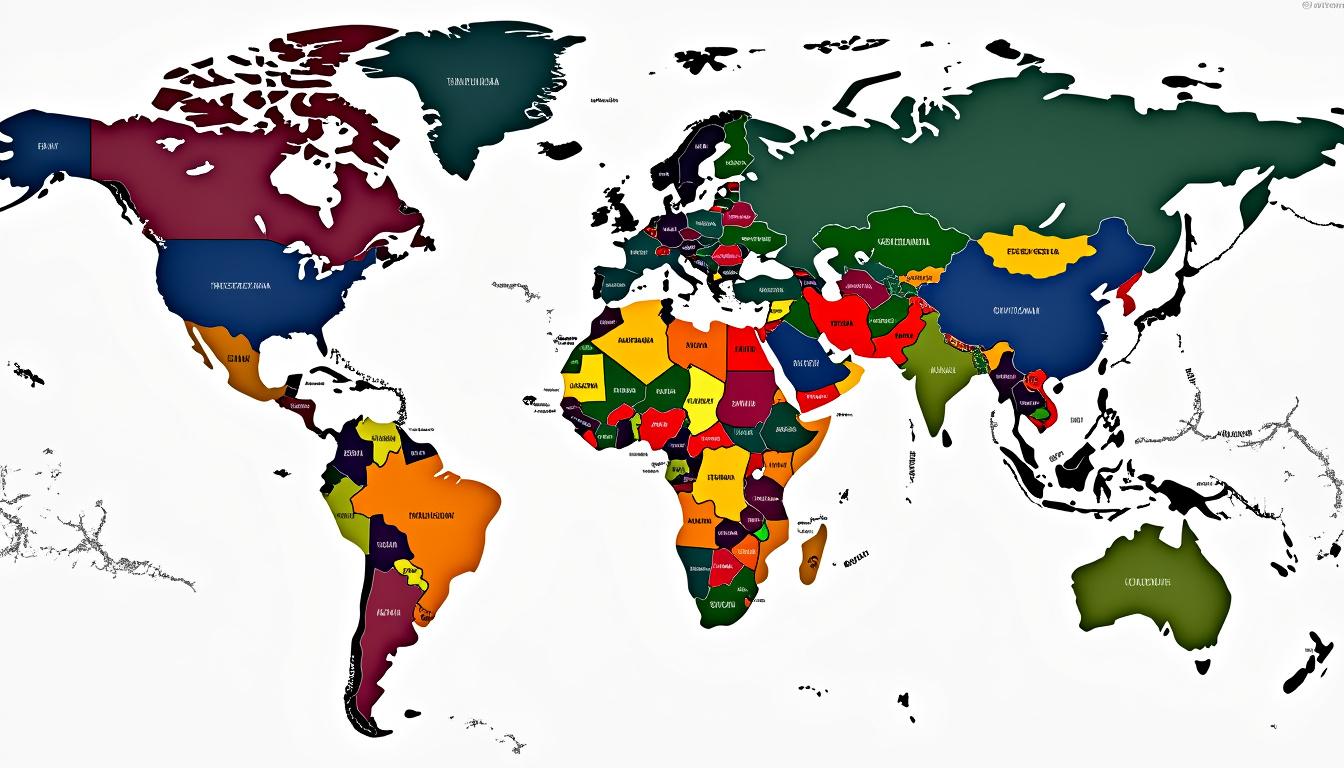 mapa político do planisfério para imprimir, ideal para estudo e consulta rápida. ferramenta completa que facilita o aprendizado da geografia mundial.