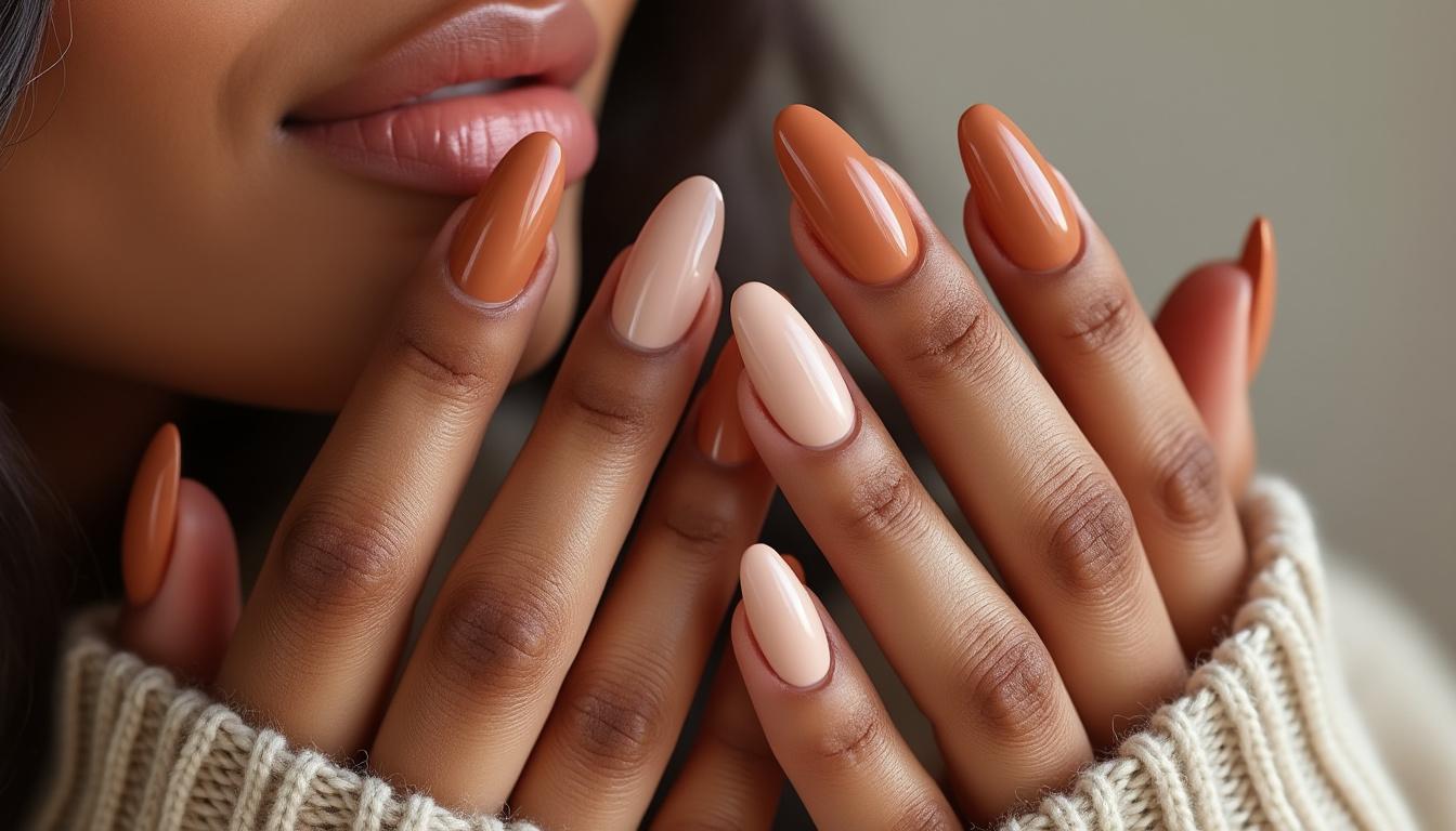 descubra as tendências de unhas para o outono 2024 com designs elegantes e simples em formato amêndoa, perfeitos para um visual sofisticado e moderno.