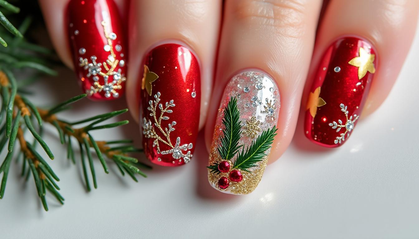 descubra unhas de gel natalinas que combinam elegância e brilho para tornar suas festas ainda mais especiais. dicas e inspirações para arrasar nas celebrações.