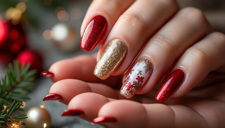 descubra unhas de gel natalinas que combinam elegância e brilho, perfeitas para realçar seu estilo nas festas de fim de ano.