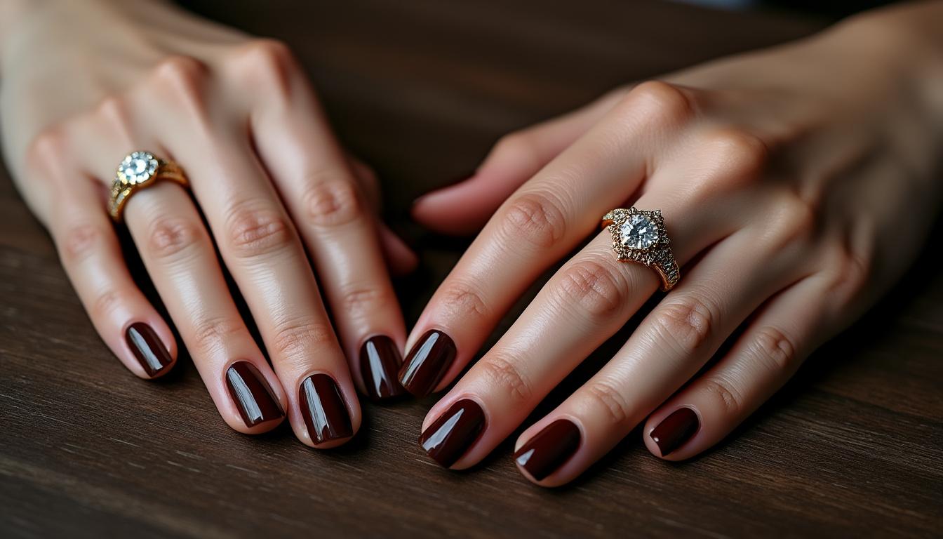 descubra unhas na tonalidade chocolate: uma elegância doce e sofisticada para realçar a beleza das suas mãos com estilo e charme.