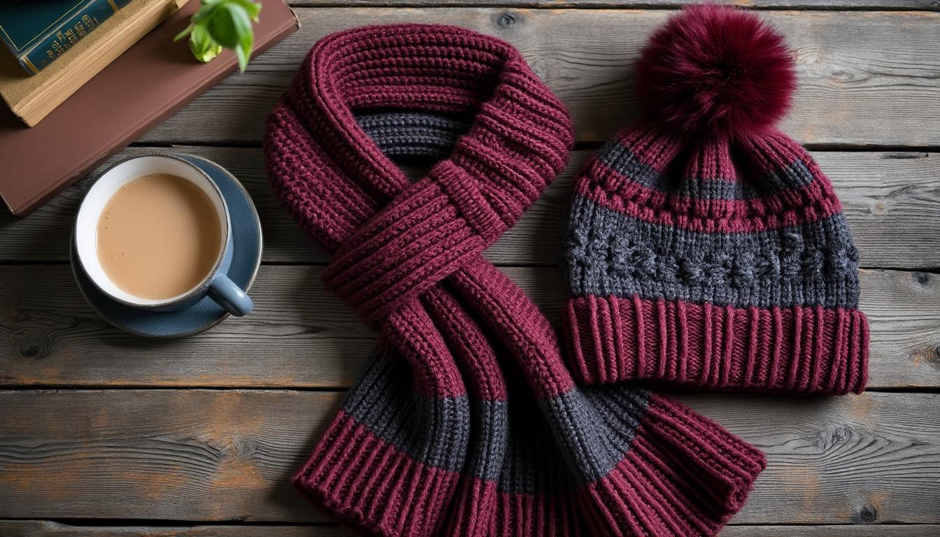 descubra o conjunto elegante de gorro e cachecol tecidos à mão, perfeito para manter você aquecido com estilo durante o inverno.