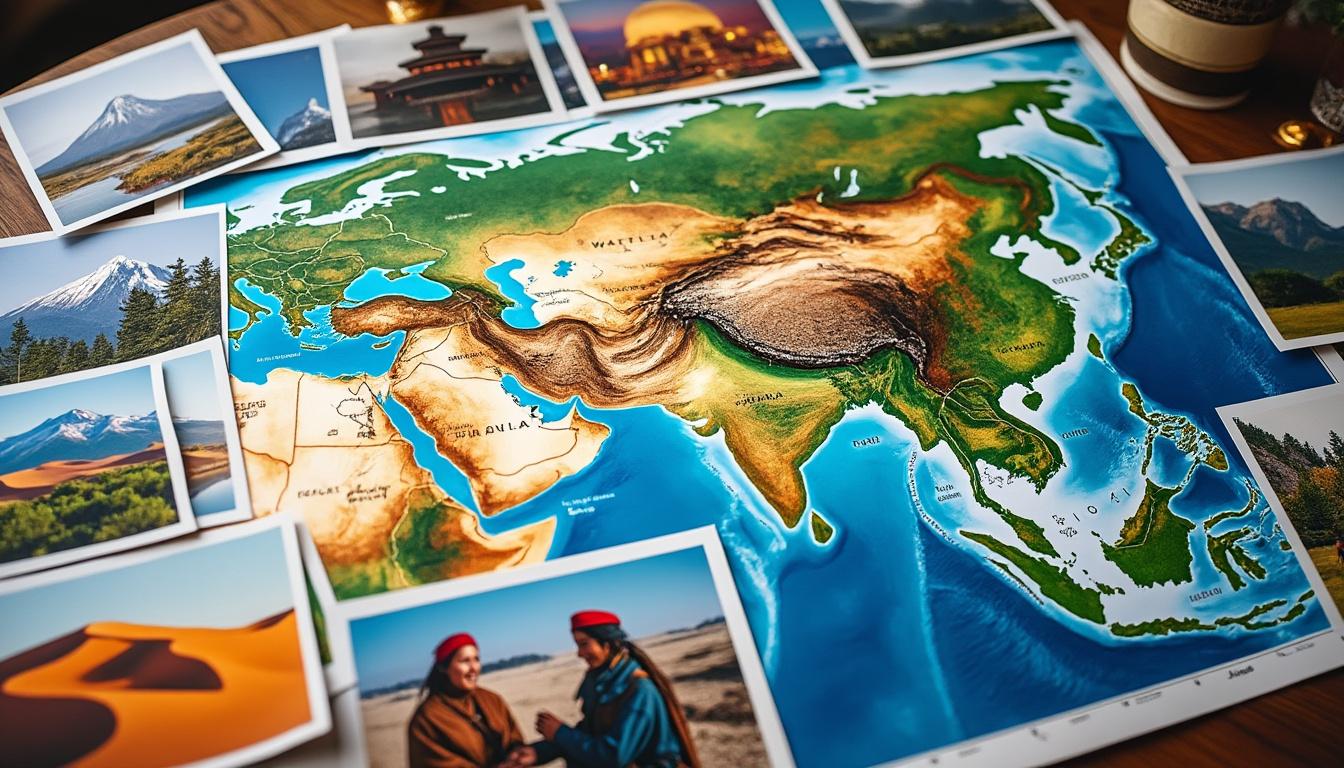 descubra a geografia e a diversidade cultural da ásia com nosso mapa detalhado, explorando o maior continente do mundo em profundidade.