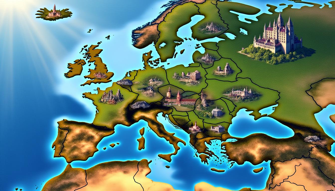 descubra a riqueza cultural e geográfica da europa com nosso mapa dinâmico. explore regiões fascinantes e aprimore seu conhecimento sobre o continente.